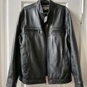 Michael Kors Leather Jacket Size: XL